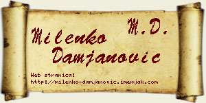 Milenko Damjanović vizit kartica